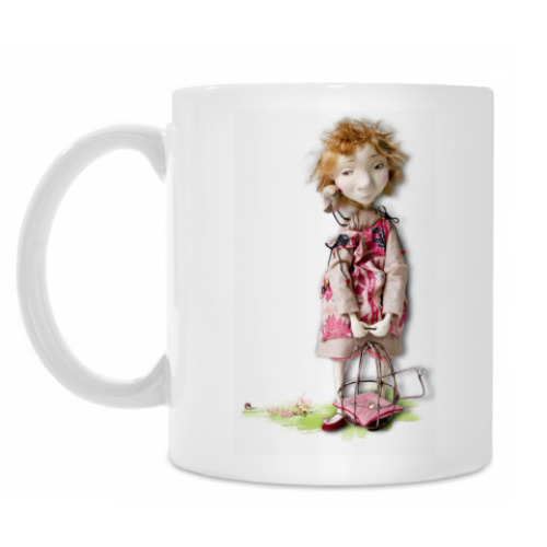 Кружка с принтом Леля и птичка