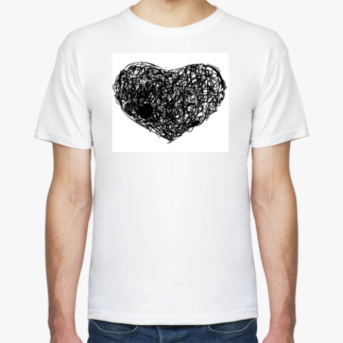 Футболка с принтом  сердце