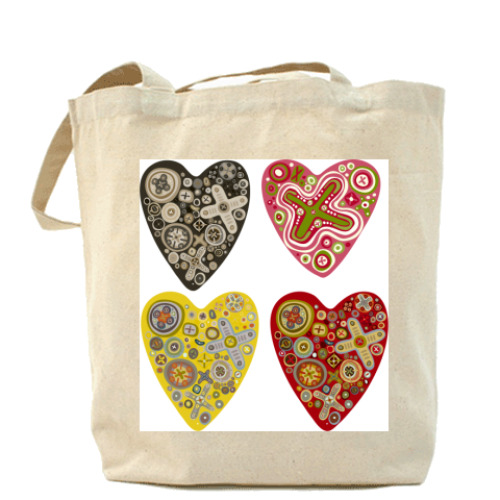 Сумка шоппер с принтом сердце