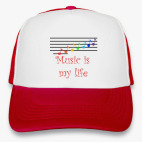 Кепка Trucker, красная 'Music'