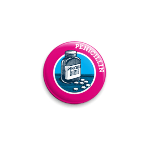 Значок 25мм с принтом  25 мм Пенициллин