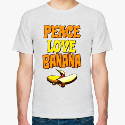 Футболка с принтом Мир, любовь, бананы!