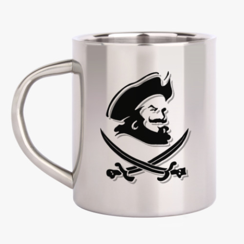 Кружка металлическая с принтом Капитан Пират