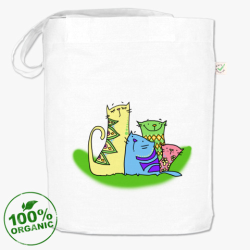 Сумка шоппер с принтом Коты