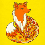 Изящная лиса зентангл