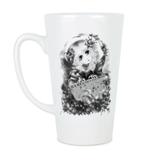 Чашка Латте с принтом Пианистка