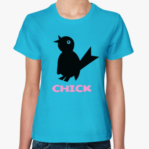 Женская футболка с принтом Птичка - чик