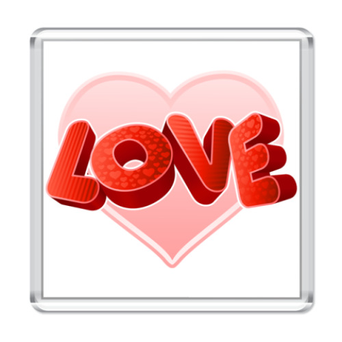 Магнит с принтом Love