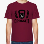 Классическая футболка Кроссфит логотип с гирей