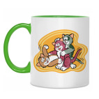 Двухцветная кружка Кошкины игры