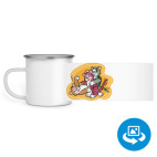 Кружка металлическая белая (круговая запечатка)