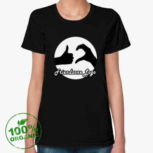 Женская футболка из органик-хлопка с принтом Friendzone logo