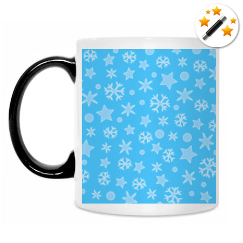 Кружка-хамелеон с принтом Снежное небо