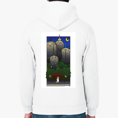 Толстовка худи с принтом Ночной город