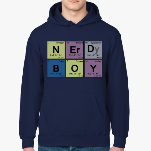 Толстовка худи с принтом Nerd Boy