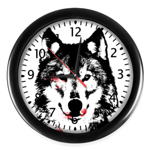 Настенные часы с принтом Волк