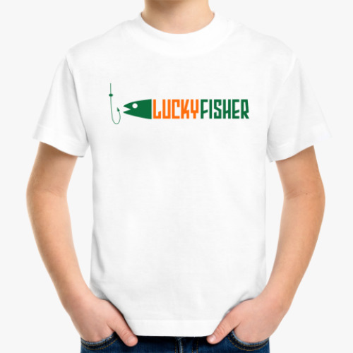 Детская футболка с принтом lucky fisher