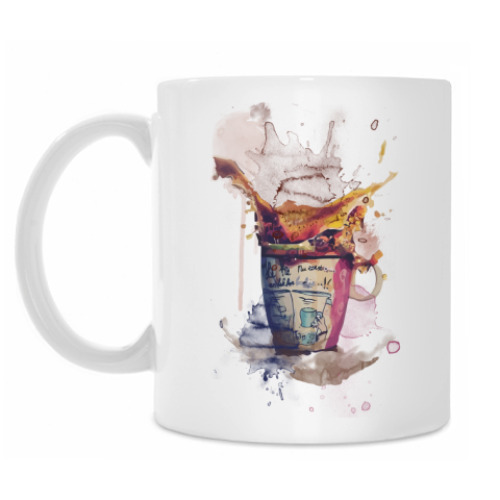 Кружка с принтом Утренний кофе)