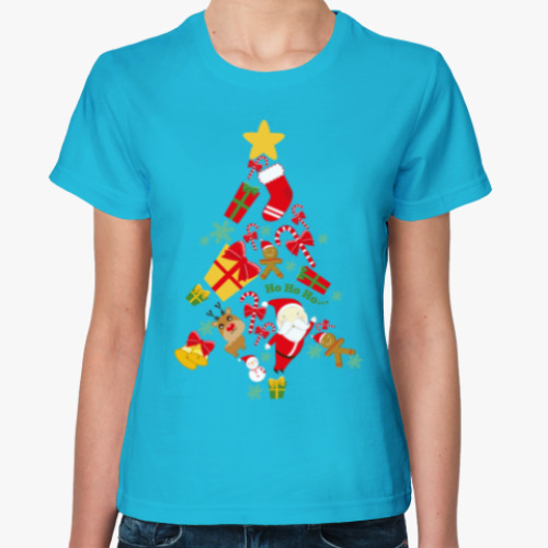 Женская футболка с принтом Новогодняя Елочка