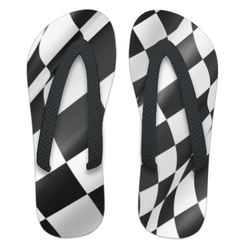 Шлепанцы (сланцы) с принтом Финишный флаг