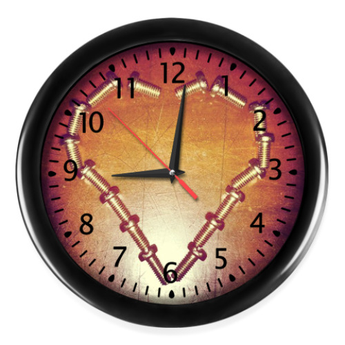 Настенные часы с принтом любовь железная