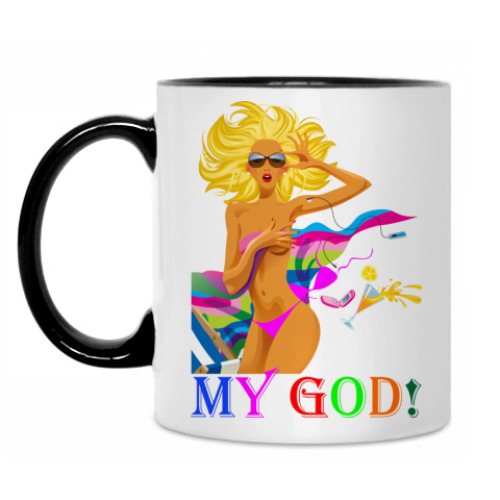 Кружка с принтом My God!