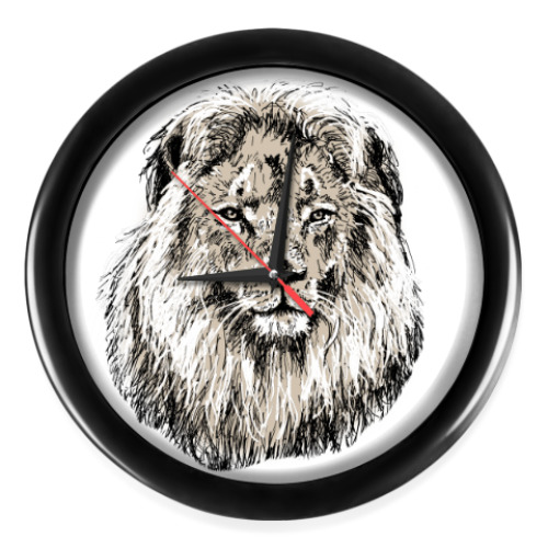 Настенные часы с принтом Лев