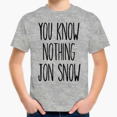 Детская футболка с принтом Игра престолов.Джон Сноу