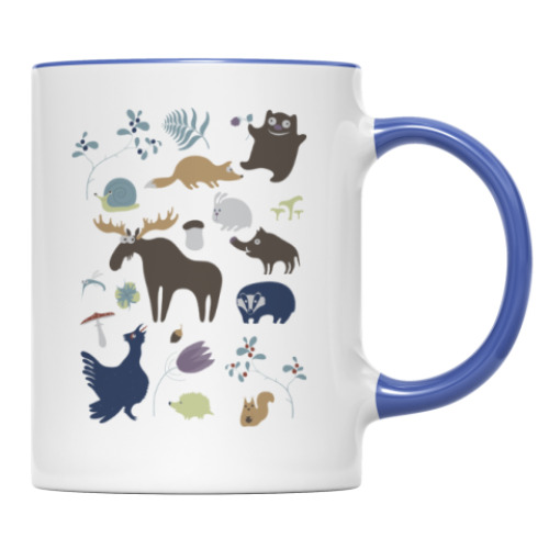 Кружка с принтом Лесная жизнь