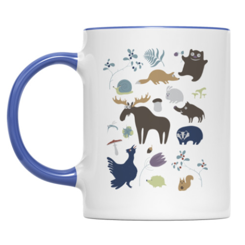 Кружка с принтом Лесная жизнь