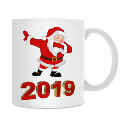 Кружка с принтом Дэб Санта 2019