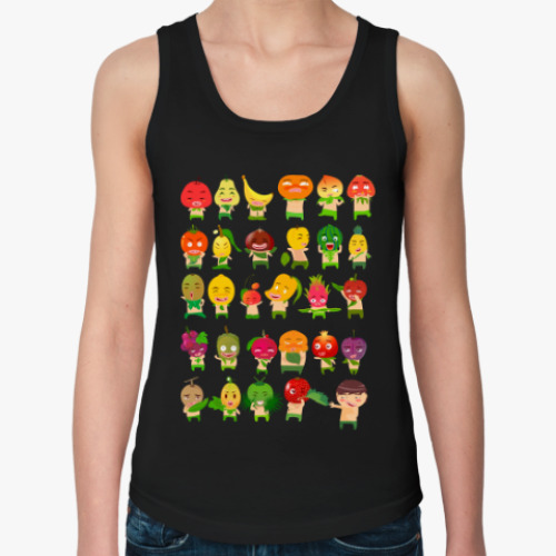 Женская майка с принтом Фрукты, Овощи и Ягоды