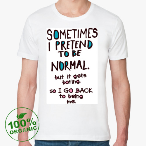 Футболка из органик-хлопка с принтом Normal boy