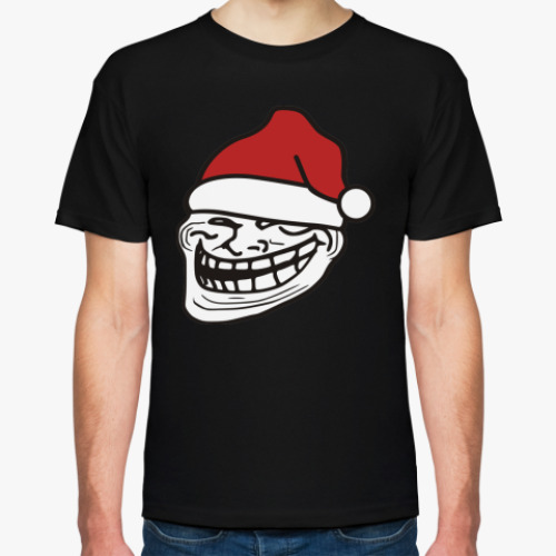 Футболка с принтом Новогодний Trollface