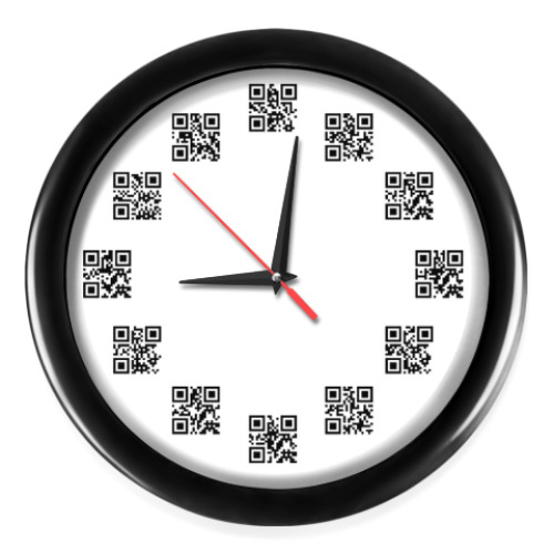 Настенные часы с принтом QR-цифры
