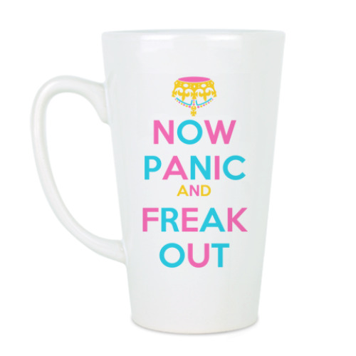 Чашка Латте с принтом NOW PANIC