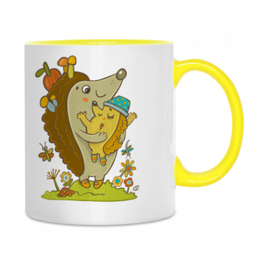 Кружка с принтом Ежик и его мама