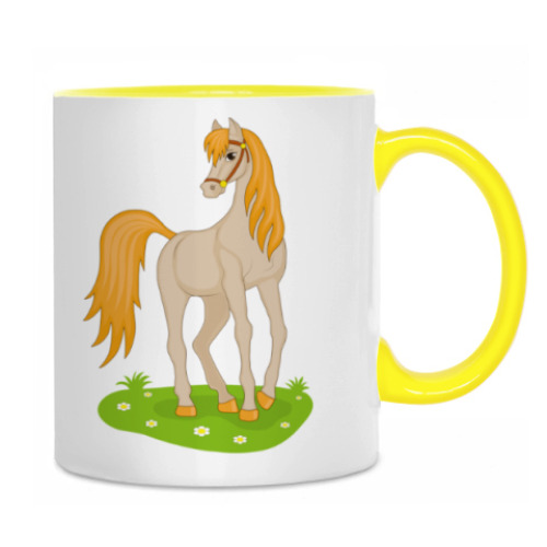 Кружка с принтом beautiful cartoon horse