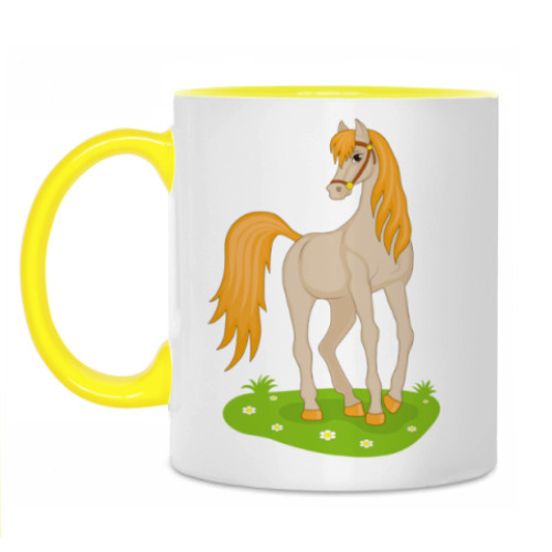 Кружка с принтом beautiful cartoon horse