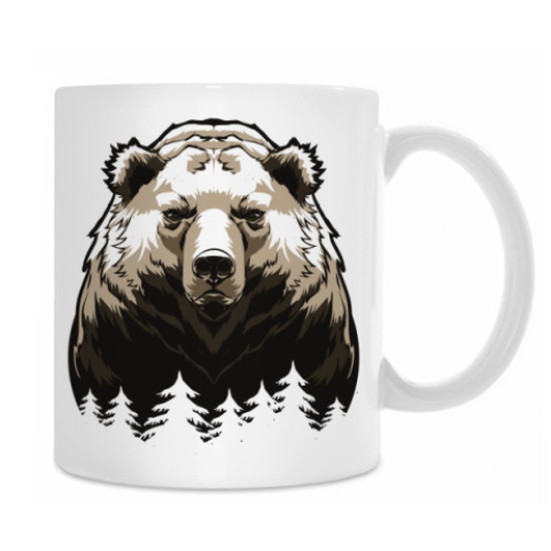 Кружка с принтом Суровый Медведь