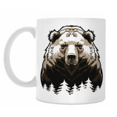 Кружка с принтом Суровый Медведь