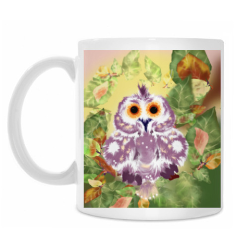 Кружка с принтом Сова на ветке