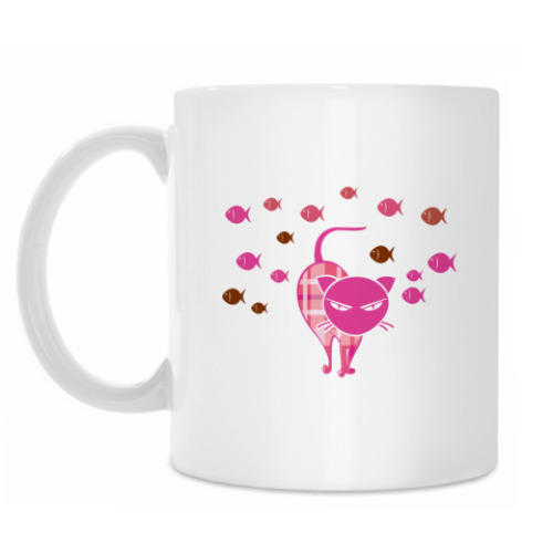 Кружка с принтом Сердитая кошка