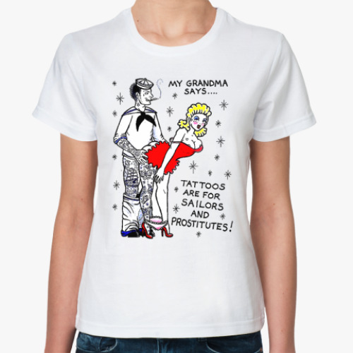 Классическая футболка с принтом  GRANDMA
