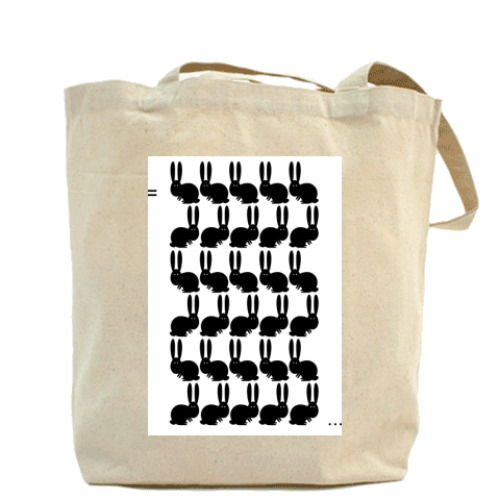 Сумка шоппер с принтом кролики