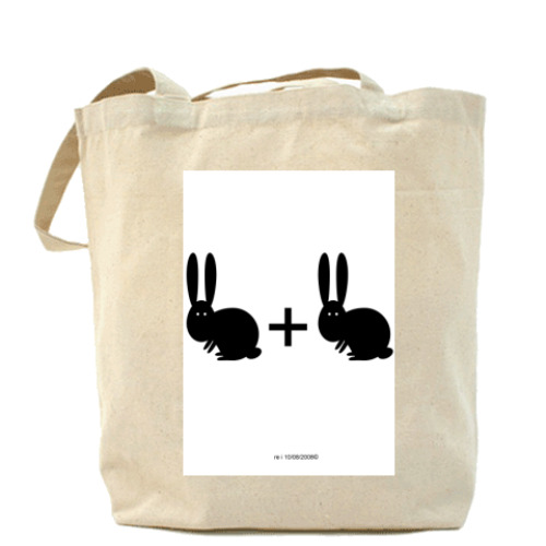 Сумка шоппер с принтом кролики