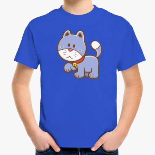 Детская футболка с принтом Котик