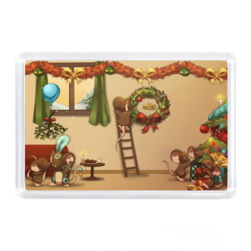 Магнит с принтом Новый год