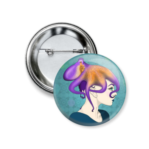 Значок 37мм с принтом Спрут