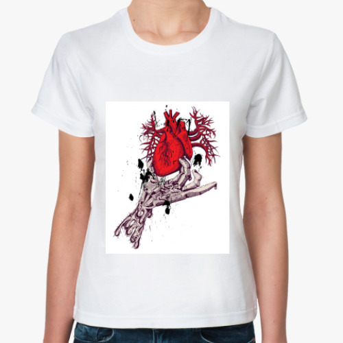 Классическая футболка с принтом heart